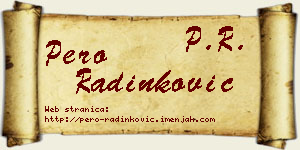 Pero Radinković vizit kartica
